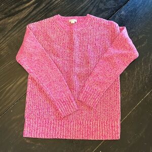 Crew cuts wool blend sweater; pink with gold thread